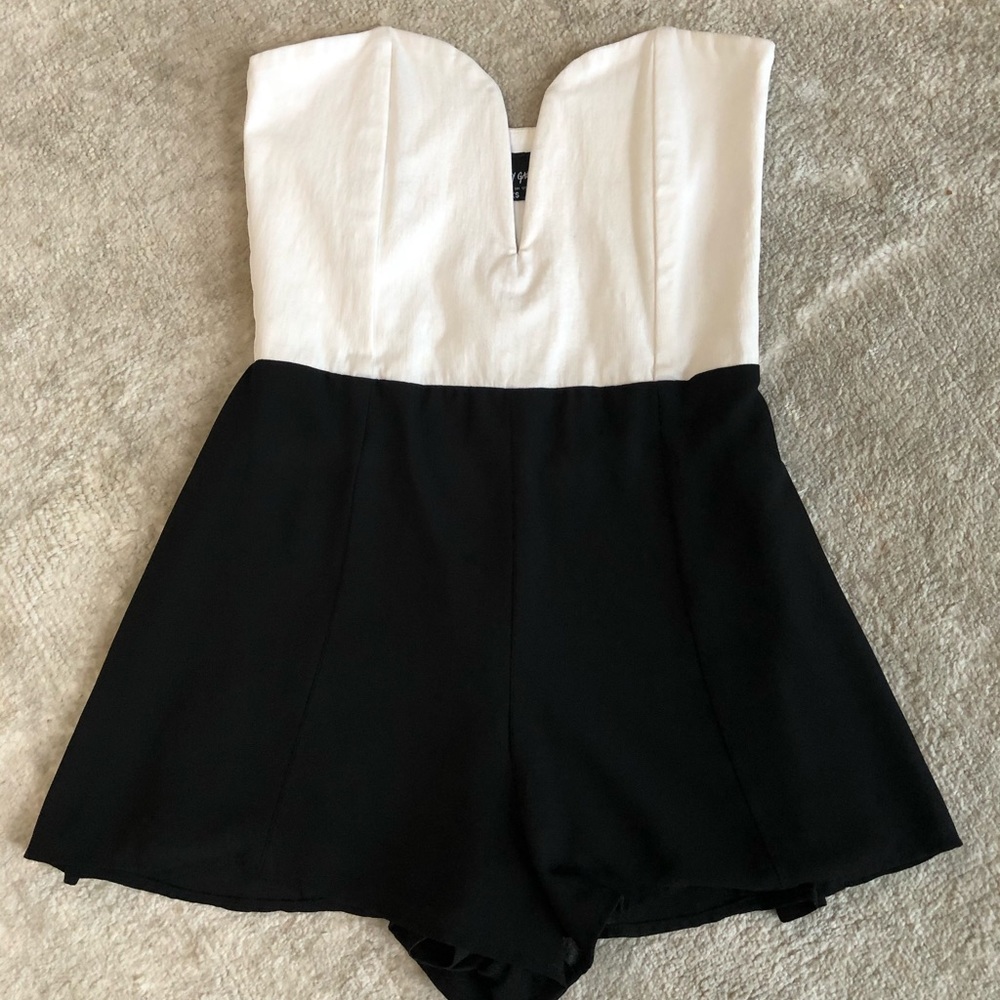 Black and white romper